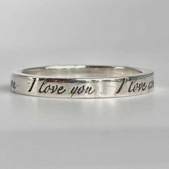 Tiffany Retired Notes "I Love You" Ring - Sterling Silver - Size 6.75 - Picture 14 of 16